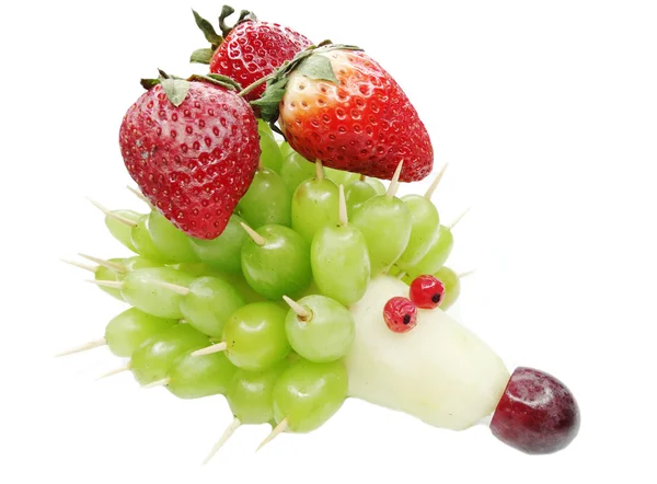 Fruta creativa infantil postre erizo forma — Foto de Stock