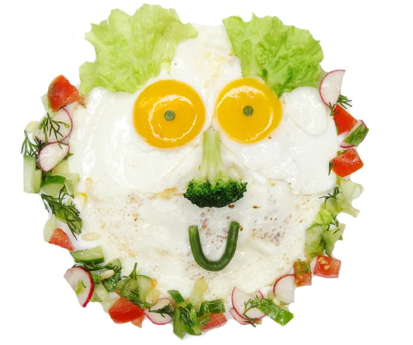 Creative egg breakfast for child face form — Stock Photo, Image