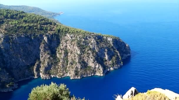 Butterfly valley deep gorge fethiye turkey — Stock Video