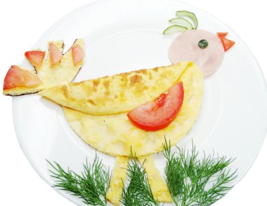 yaratıcı yumurta kahvaltı çocuk kuş formu için 