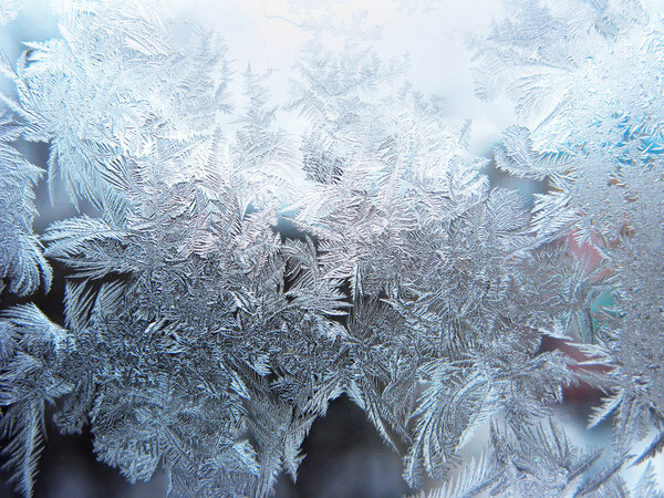 snowflakes ice on glass abstract texture background
