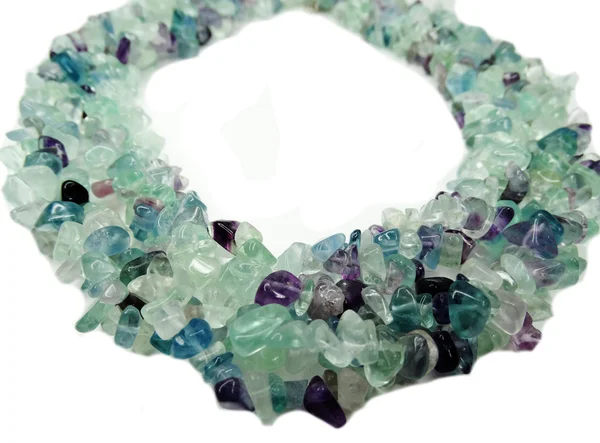 Perles de pierre gemme fluorite collier bijoux — Photo