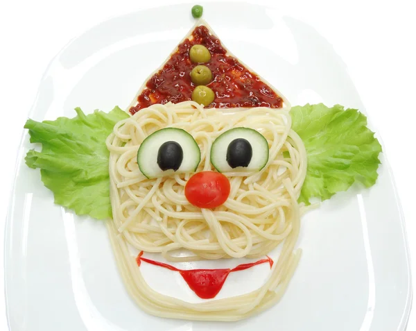 Creative vegetable food dinner clown form — Stock Photo, Image