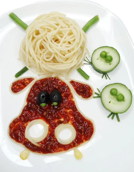 Créatif légumes nourriture dîner forme animale — Photo