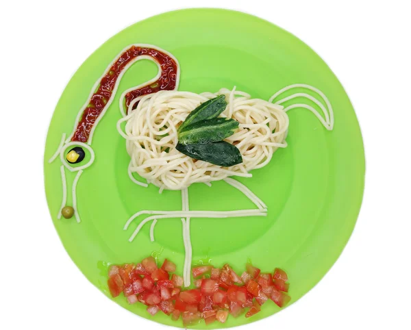 Comida vegetal creativa cena pájaro forma — Foto de Stock