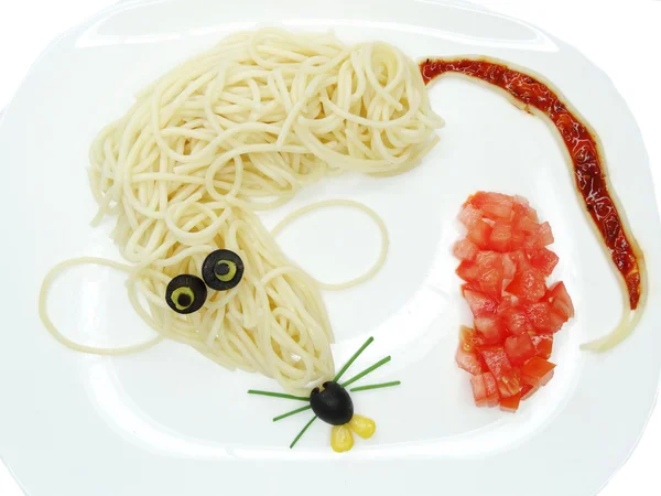 Creatieve plantaardige voedsel diner muis formulier — Stockfoto