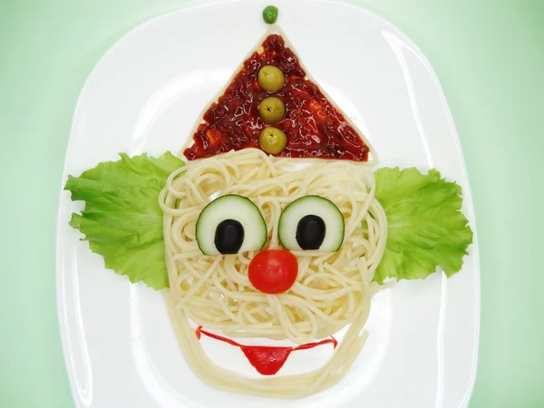 Kreatywne jedzenie warzyw kolacja pajac formularza — Zdjęcie stockowe