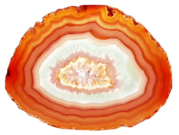 Agate avec cristal géologique de calcédoine — Photo