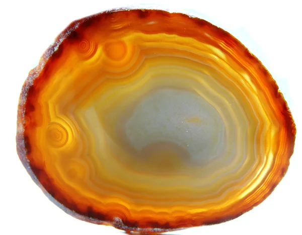 Agate avec cristal géologique de calcédoine — Photo