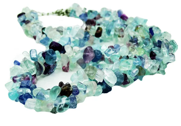 Fluorite gemma perline collana gioielli — Foto Stock