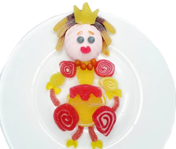 Creative marmalade fruit jelly sweet food princess form — Stock Photo, Image