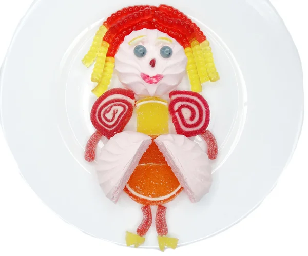 Creative marmalade fruit jelly sweet food princess form — Stock Photo, Image