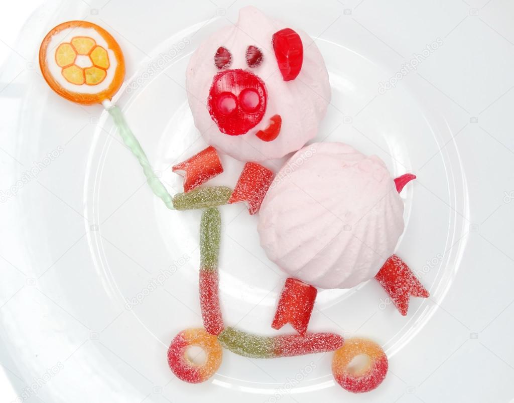 creative marmalade fruit jelly sweet food pig form