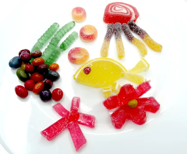 Creative marmalade fruit jelly sweet food fish form — Stock Photo, Image