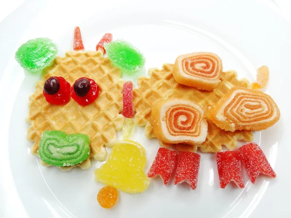 Marmalade kreatif buah jelly makanan manis berbentuk banteng — Stok Foto