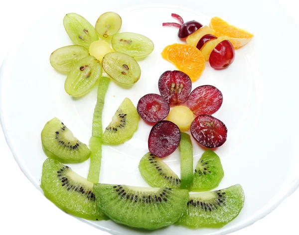 Kreative Frucht-Kind-Dessertbiene auf der Blütenform — Stockfoto