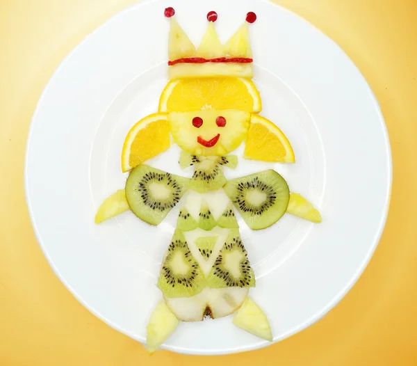 Kreativa frukt barn dessert princess form — Stockfoto