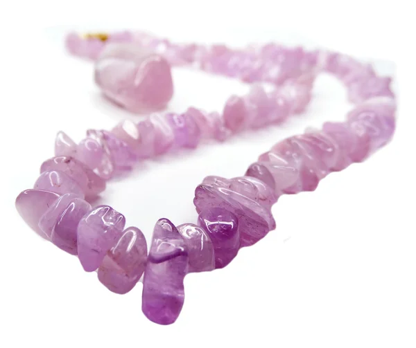 Kunzite gemstone beads necklace jewelery — Stock Photo, Image