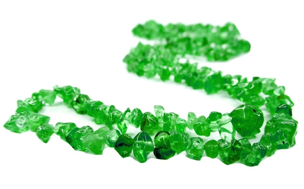 Emerald gemstone beads necklace jewelery — Stock Photo, Image