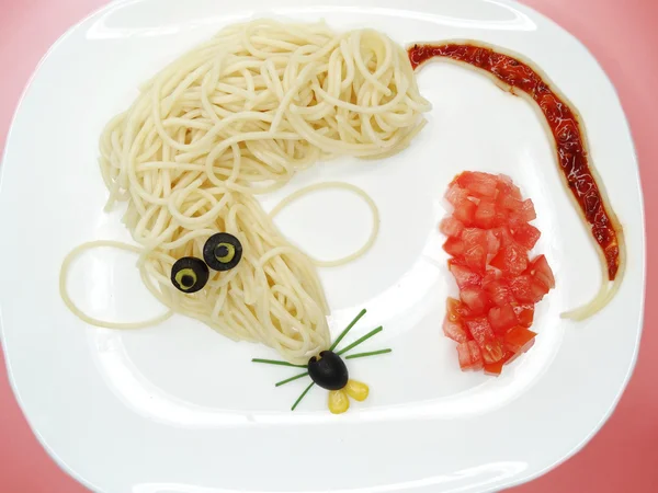 Kreativa grönsakmat middag mus form — Stockfoto