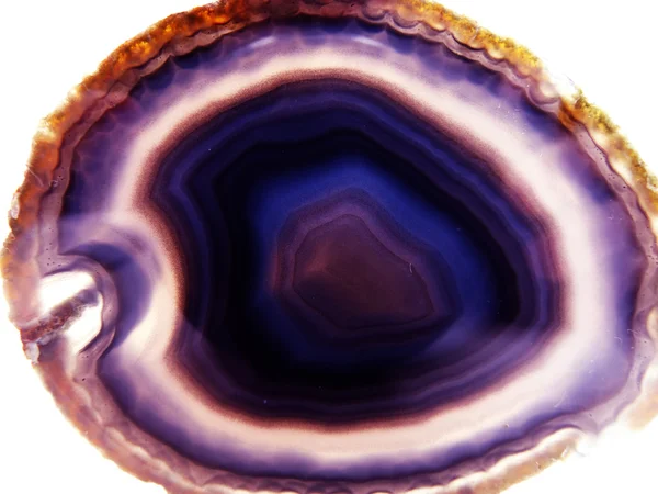 Agate avec cristal géologique de calcédoine — Photo