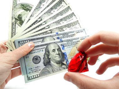 yakut mücevher para arka plan tasarruf kavramı