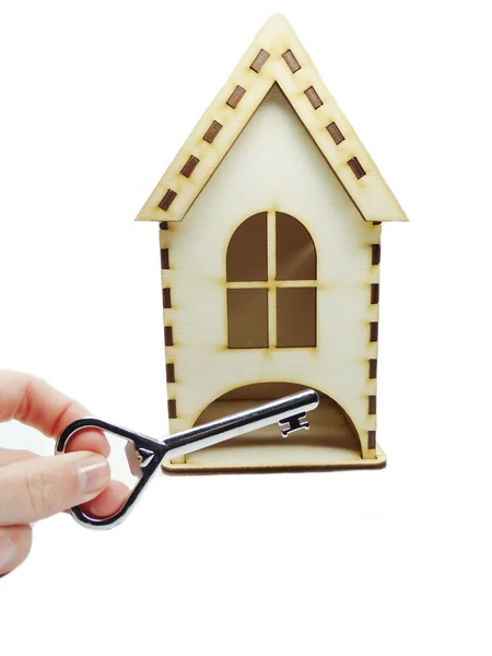 House miniature and key real estate purchase concept — Stock Photo, Image