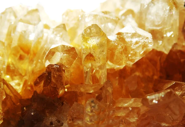 Geologiczne kryształy Citrine Geodezja — Zdjęcie stockowe