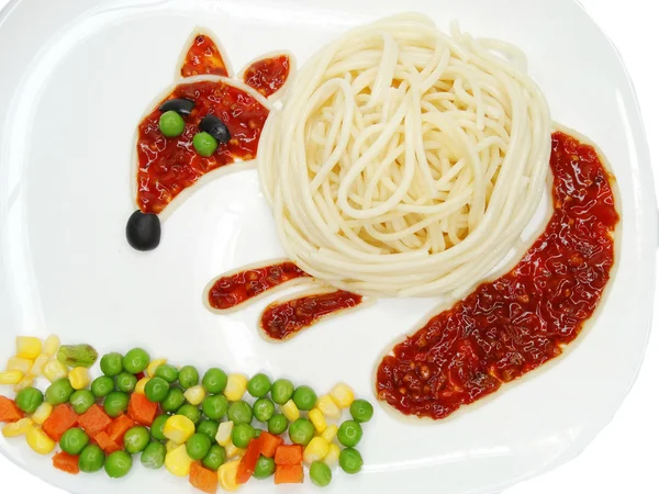 Créatif légumes nourriture dîner renard forme — Photo