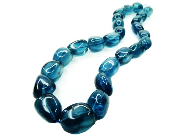 Perles de pierre gemme fluorite collier bijoux — Photo