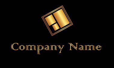 Soyut Kare Altın Logo