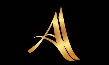 Vektör - Altın A harfi logosu