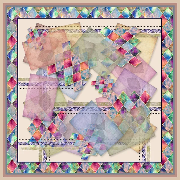 yaşlandırılmış soyut eşarp tasarımı