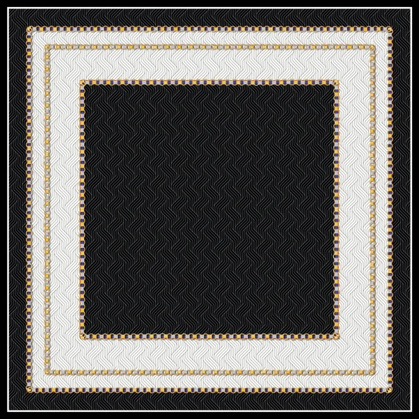 Altın barok süslemeli modern eşarp tasarımı