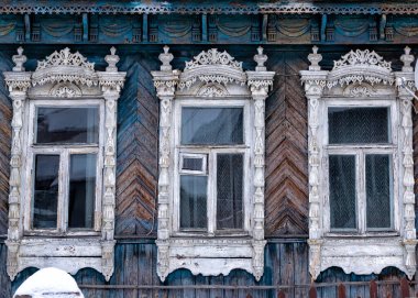 Eski ahşap ev cephesi manzarası