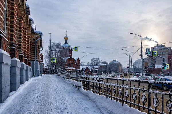 Vladimir Stadsbild Med Kyrka Vintern Från Studenaya Gora Gatan — Stockfoto