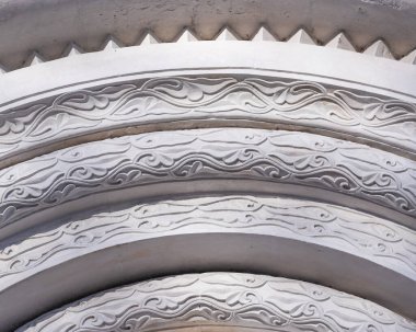 Kadim beyaz taş arşivinin parçası. Yakın plan. 