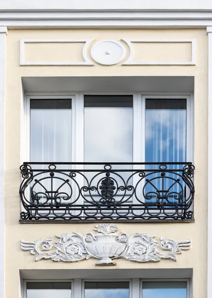 Architecture Vintage Façade Classique Bâtiment Vue Face Balcon Détails Architecturaux — Photo