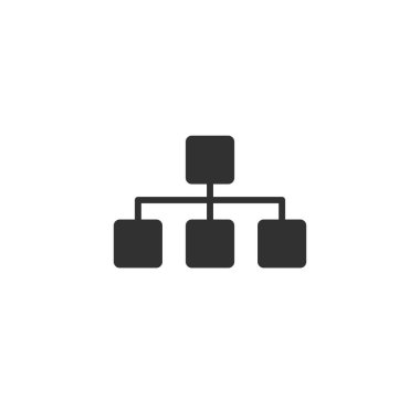 hiyerarşi simgesi, ağaç yapısı simgesi. Stok vektör çizimi izole edildi