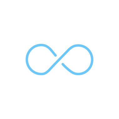 Sonsuz şekil çizgisi simgesi. Mobil konsept ve web tasarımı için doğrusal biçim işareti. Taslak vektör simgesi. Sembol, logo illüstrasyonu