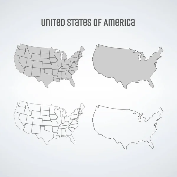 Zjednodušená Vektorová Mapa Spojených Států Amerických Mapa Státy Izolovaná Vektorová — Stockový vektor