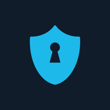 Anahtar delikli vektör güvenlik kalkanı. Koruma konsepti. Kilitleyin. Stok vektör çizimi izole edildi