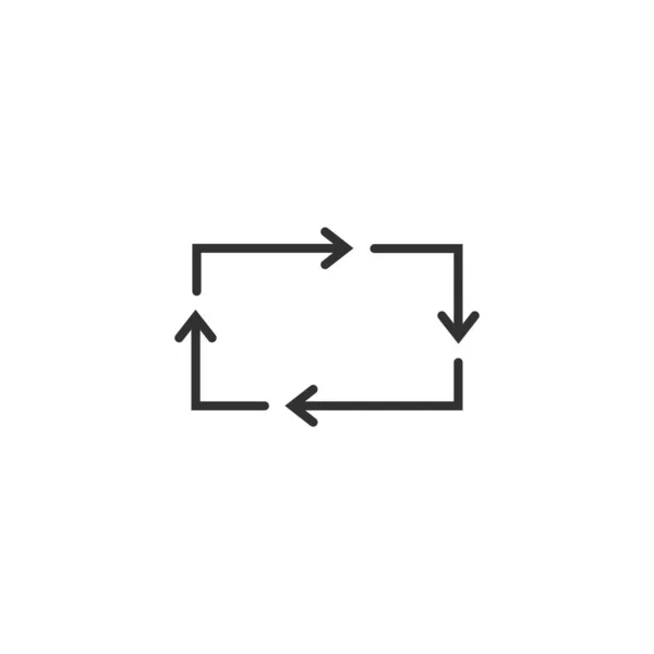 Repetitief Proces Pictogram Met Vierkante Pijlen Uitleg Synchrone Gegevens Hernieuwbare — Stockvector