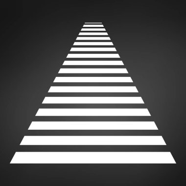 Yaya geçidi ikonu, yol işareti, şeritler. Stok vektör çizimi izole edildi