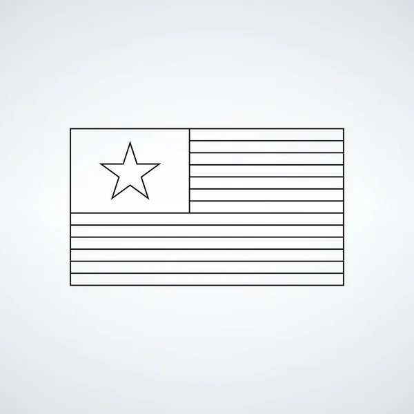 Bandera Con Una Estrella Signo Estilo Lineal Para Concepto Móvil — Vector de stock