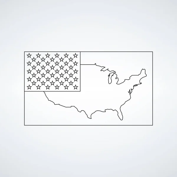 Флаг Сша Картой Сша Стильный Знак Мобильной Концепции Веб Дизайна — стоковый вектор