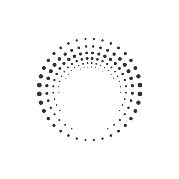 Black Abstract Halftone Logo Design Element,ベクトルイラスト.半回転円。白い背景に隔離されたストックベクトルイラスト. — ストックベクタ