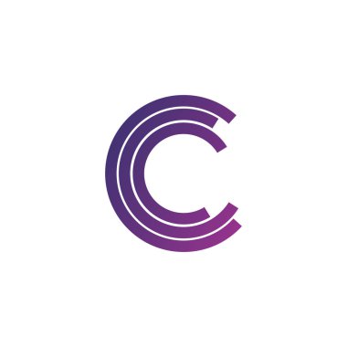 C harfi logo tasarım şablonu ögesi. Stok vektör çizimi izole edildi