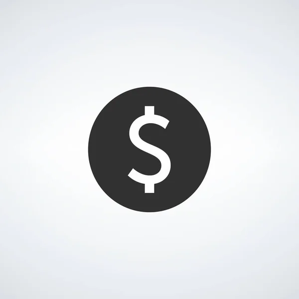 Pièce avec signe dollar icône simple sur fond blanc. Illustration vectorielle de stock isolée sur fond blanc. — Image vectorielle