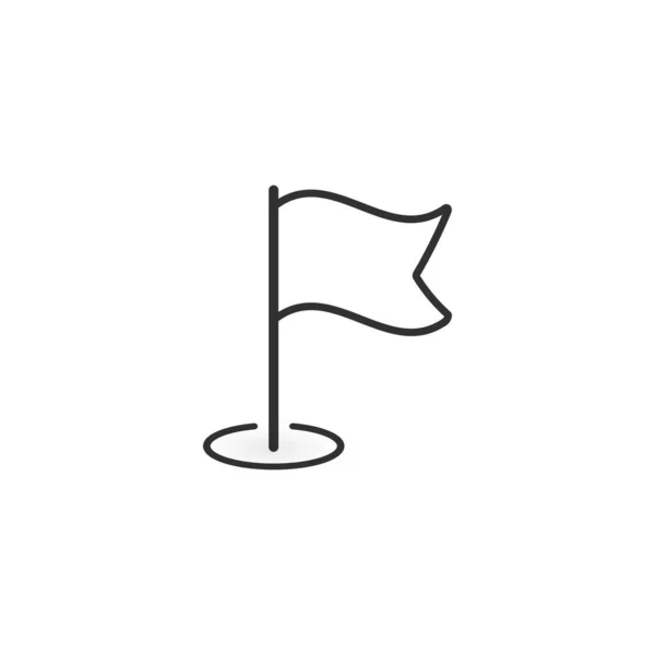 Значок Флага Линии Маркер Дорожной Карты Gps Место Цель Значок — стоковый вектор